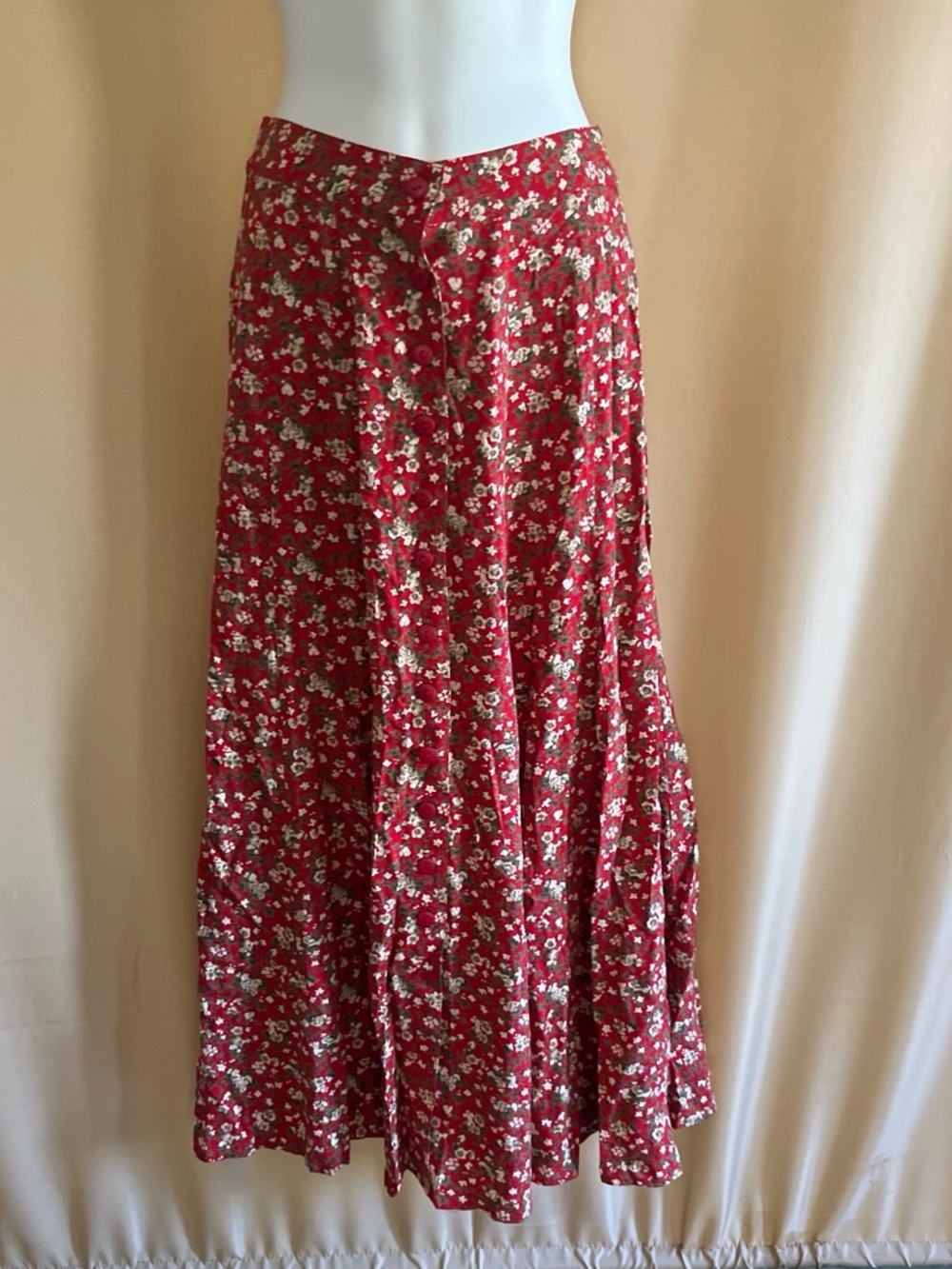 Express Red Floral Maxi Skirt